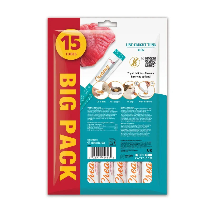 Snack líquido para gatos sabor atún Creamy 15 x 10 g Catit