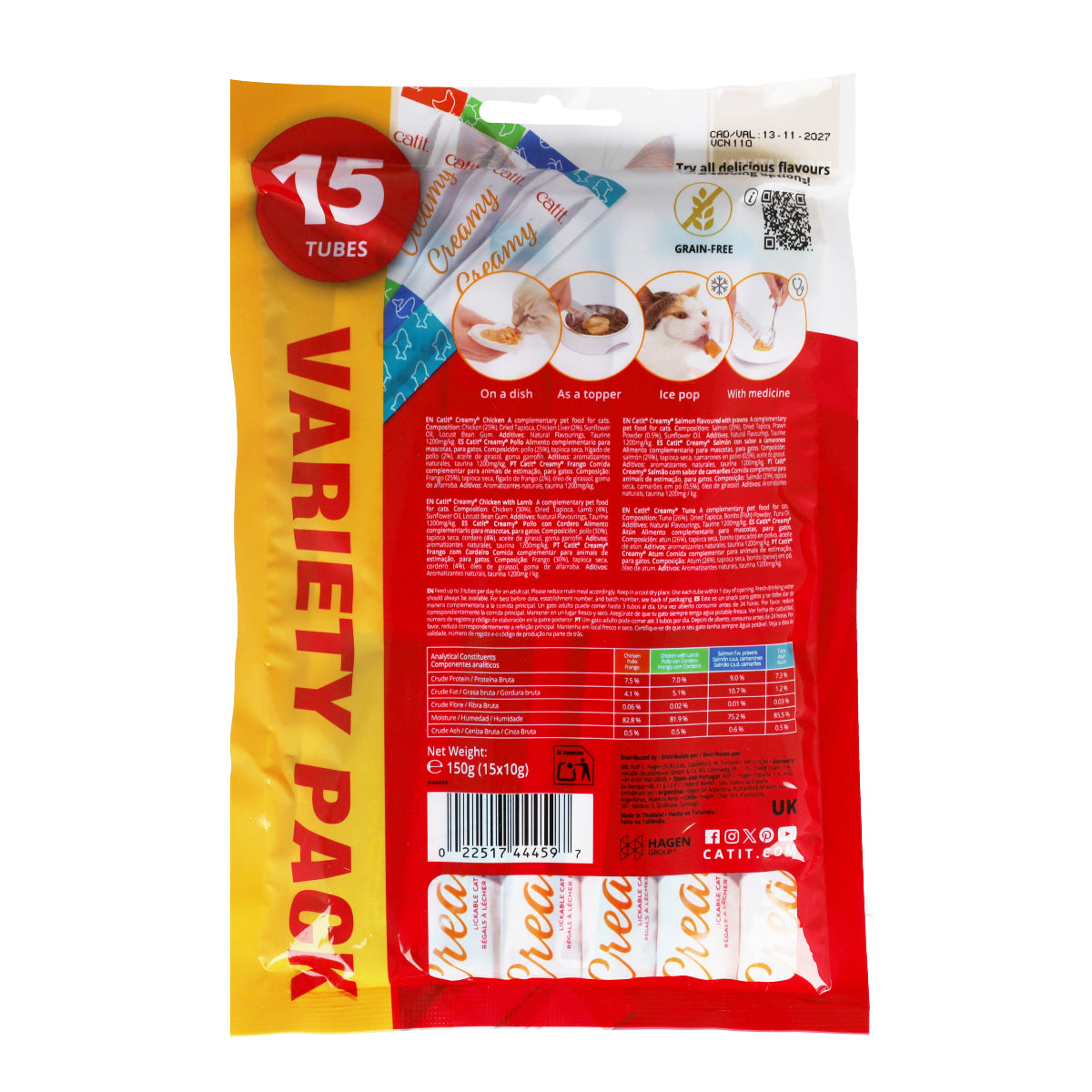Snack líquido para gatos Creamy Multi Pack 15 x 10 g Catit