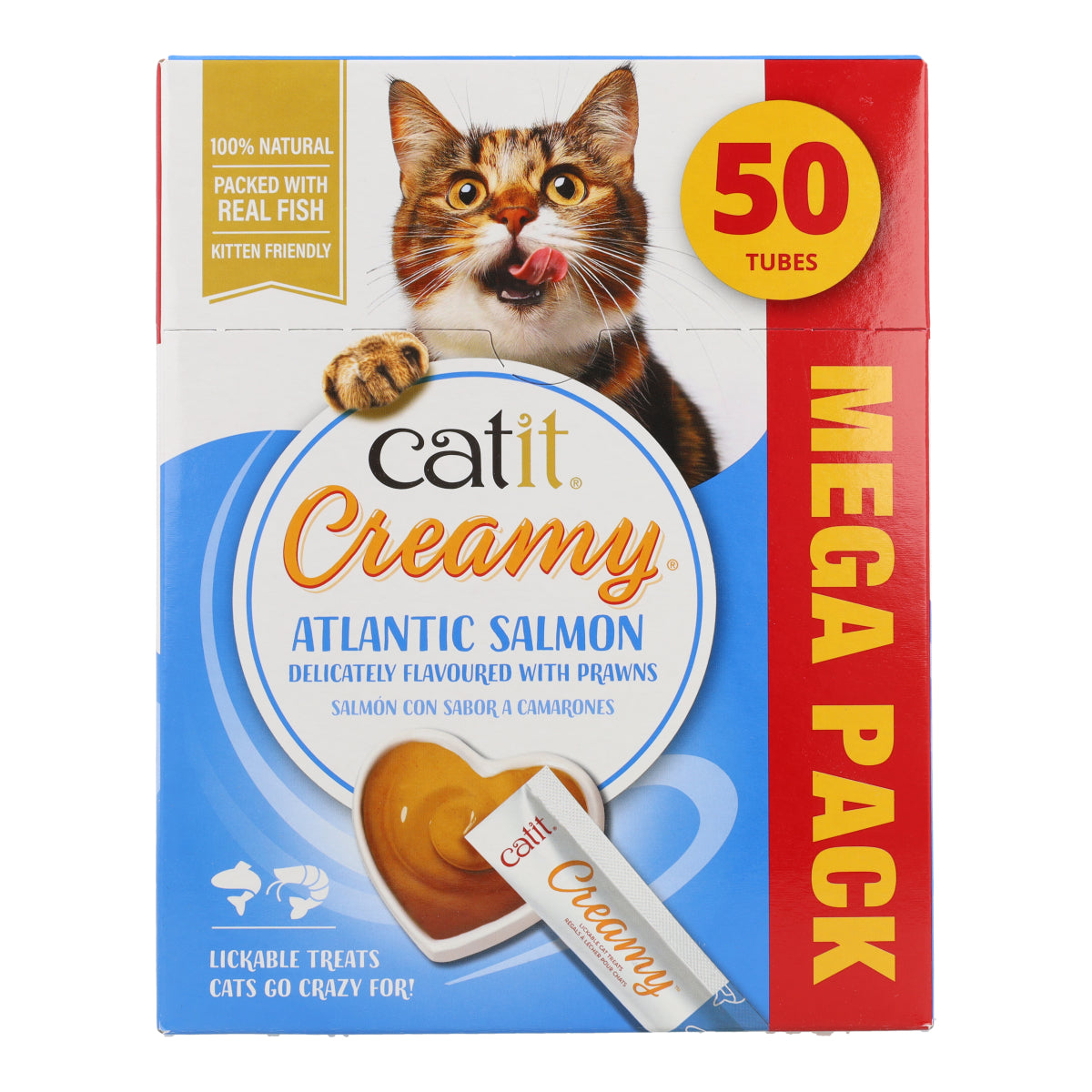 Snack líquido para gatos sabor salmón y gambas Creamy 50 x 10 g Catit
