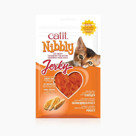 Snack tipo jerky para gatos sabor pollo Nibbly 30 g Catit