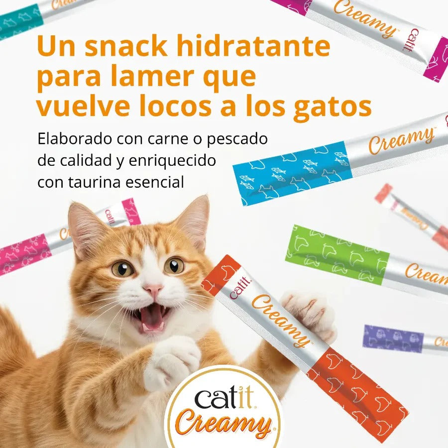 Snack líquido para gatos Creamy surtido en bote 80 x 10 g Catit