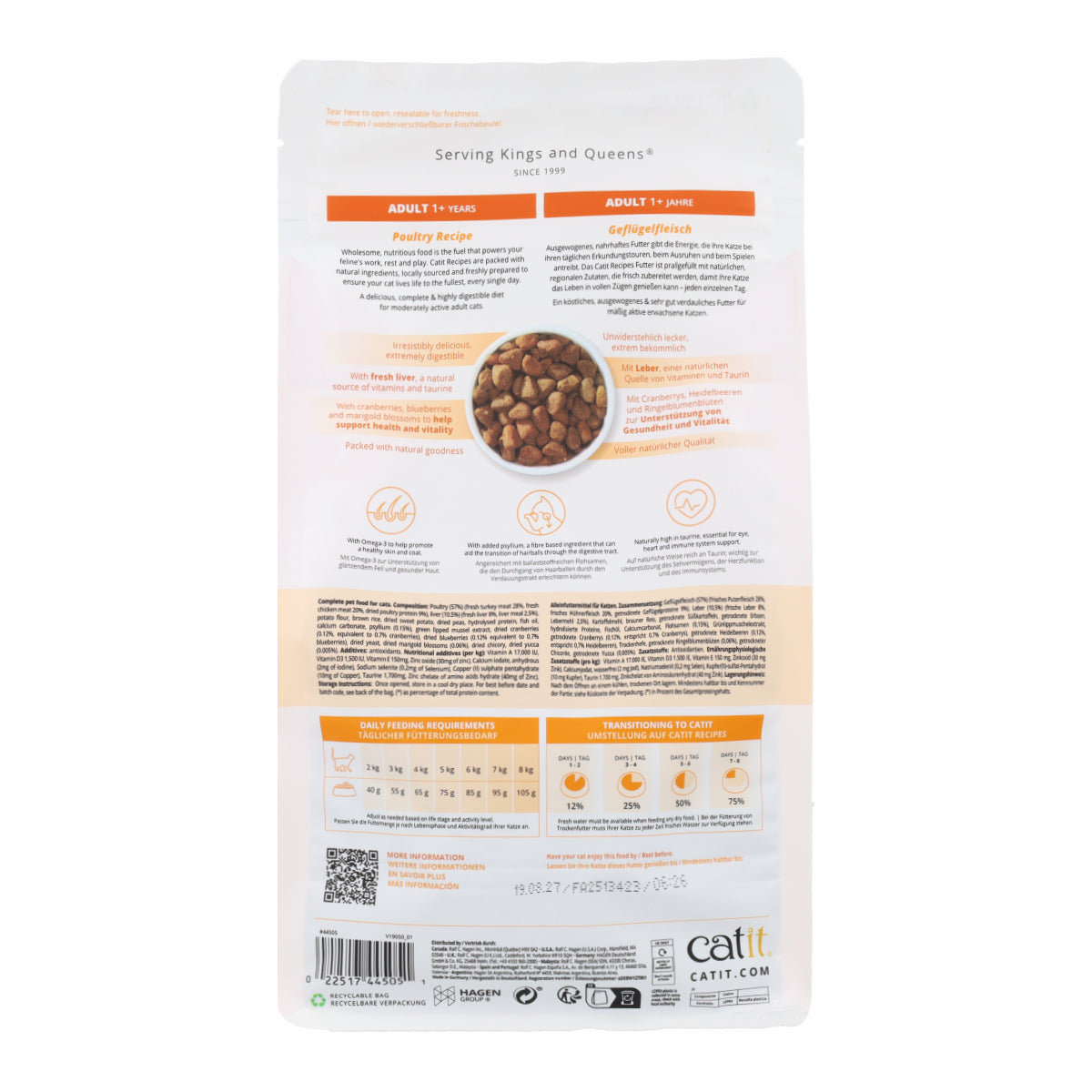 Pienso para gatos adultos con aves Recipes Catit 400 g