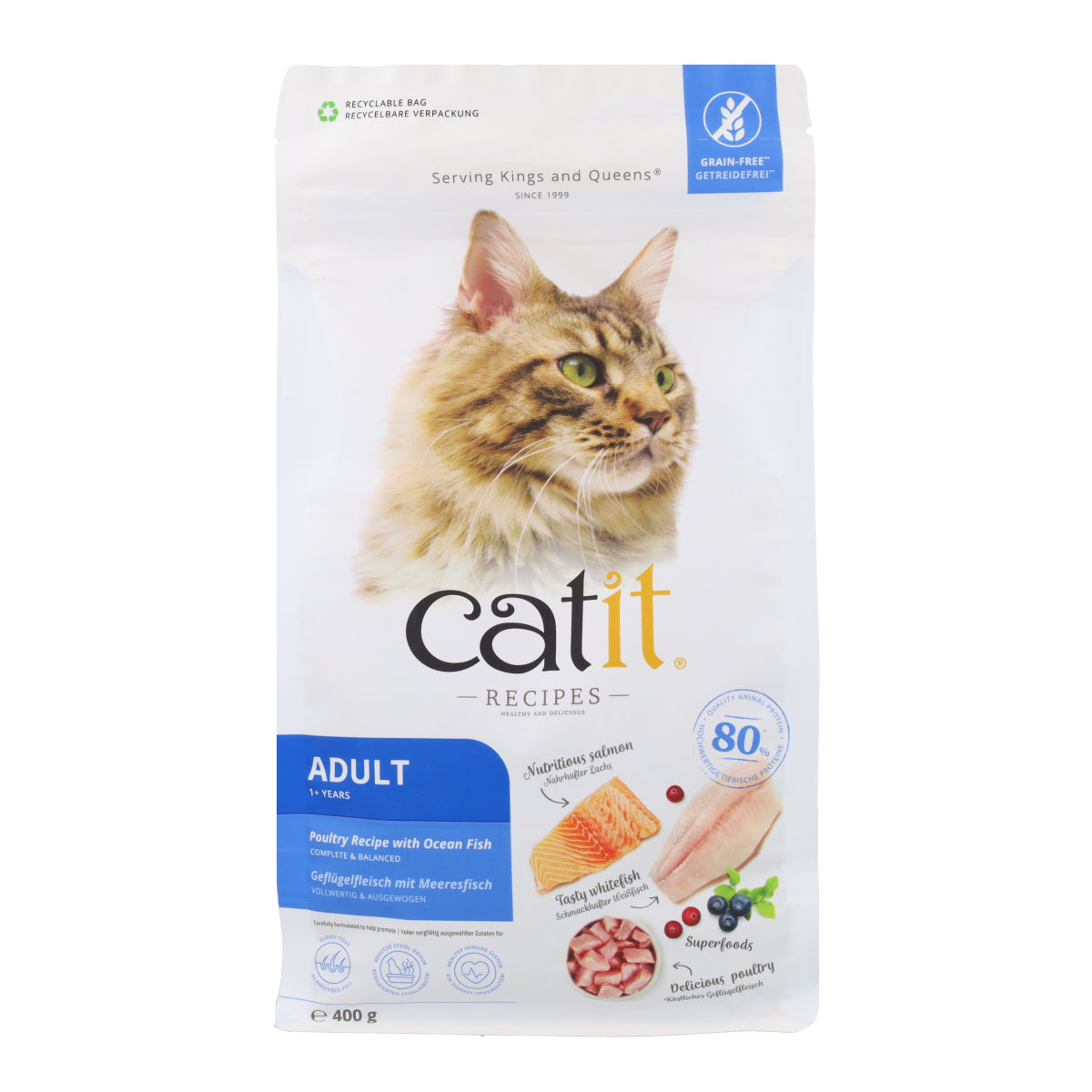 Pienso para gatos adultos con pescado de mar Recipes 400 g Catit