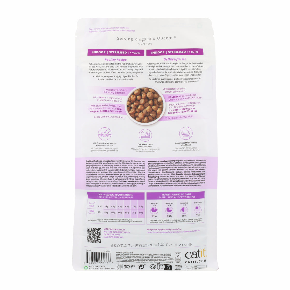 Pienso para gatos esterilizados con aves Recipes 400 g Catit