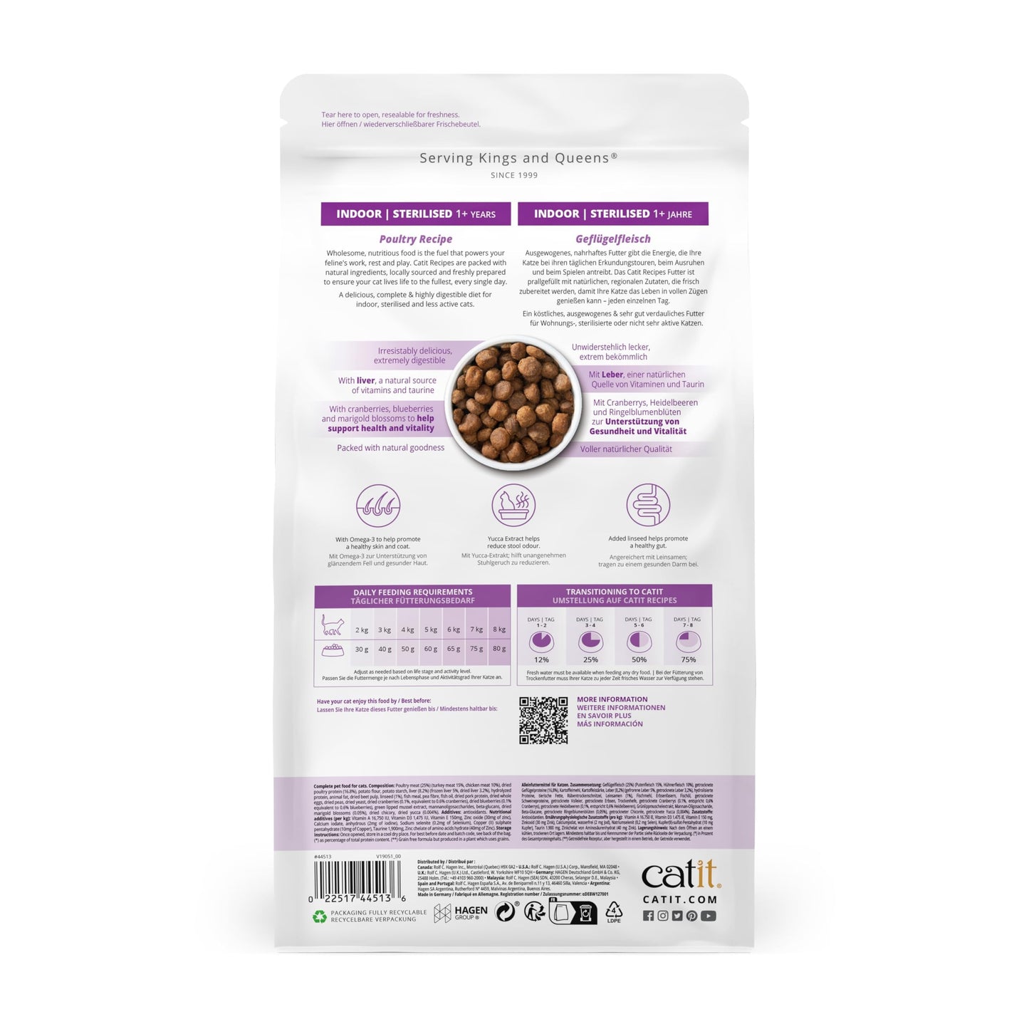 Pienso para gatos esterilizados con aves Recipes 400 g Catit