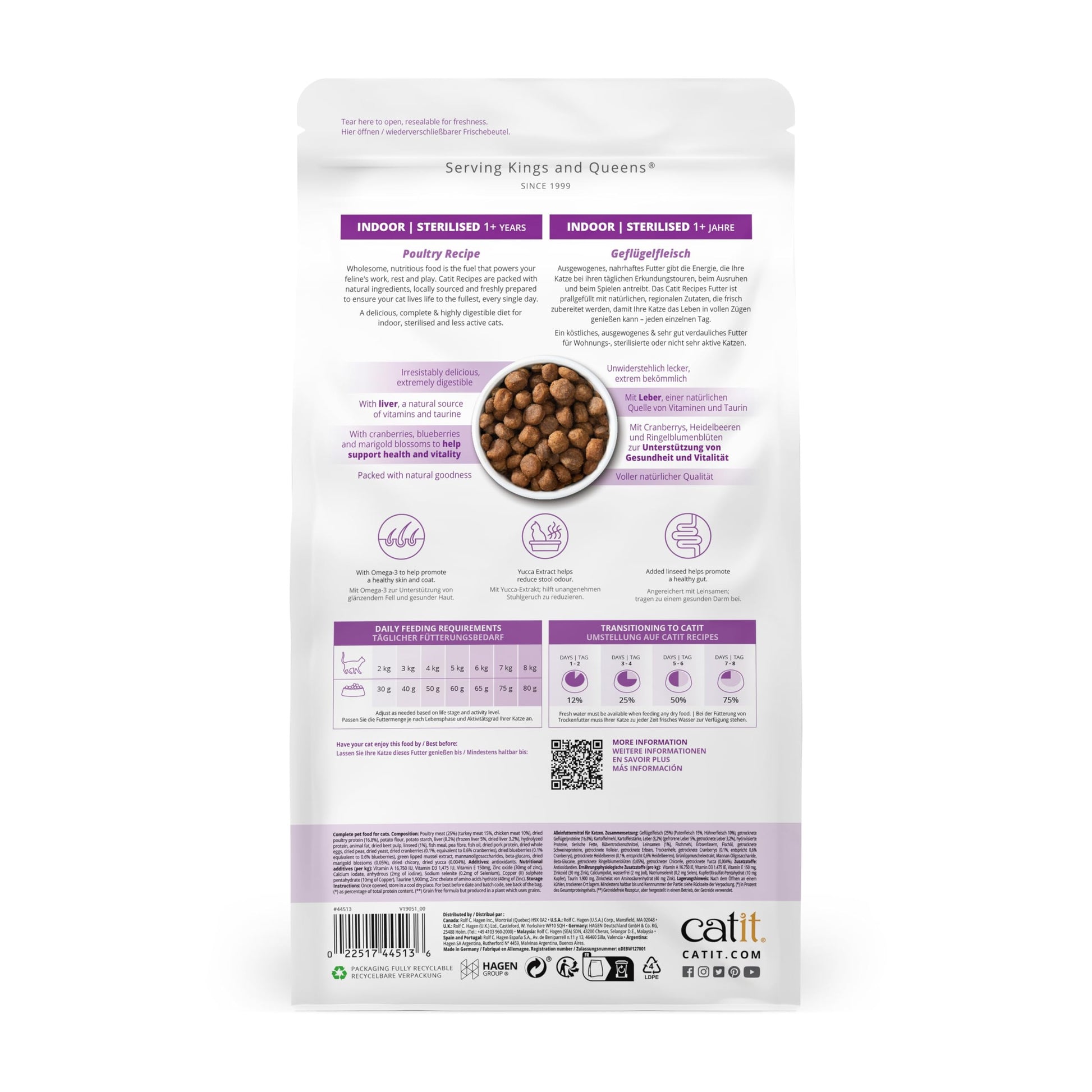 Pienso para gatos esterilizados con aves Recipes 400 g Catit