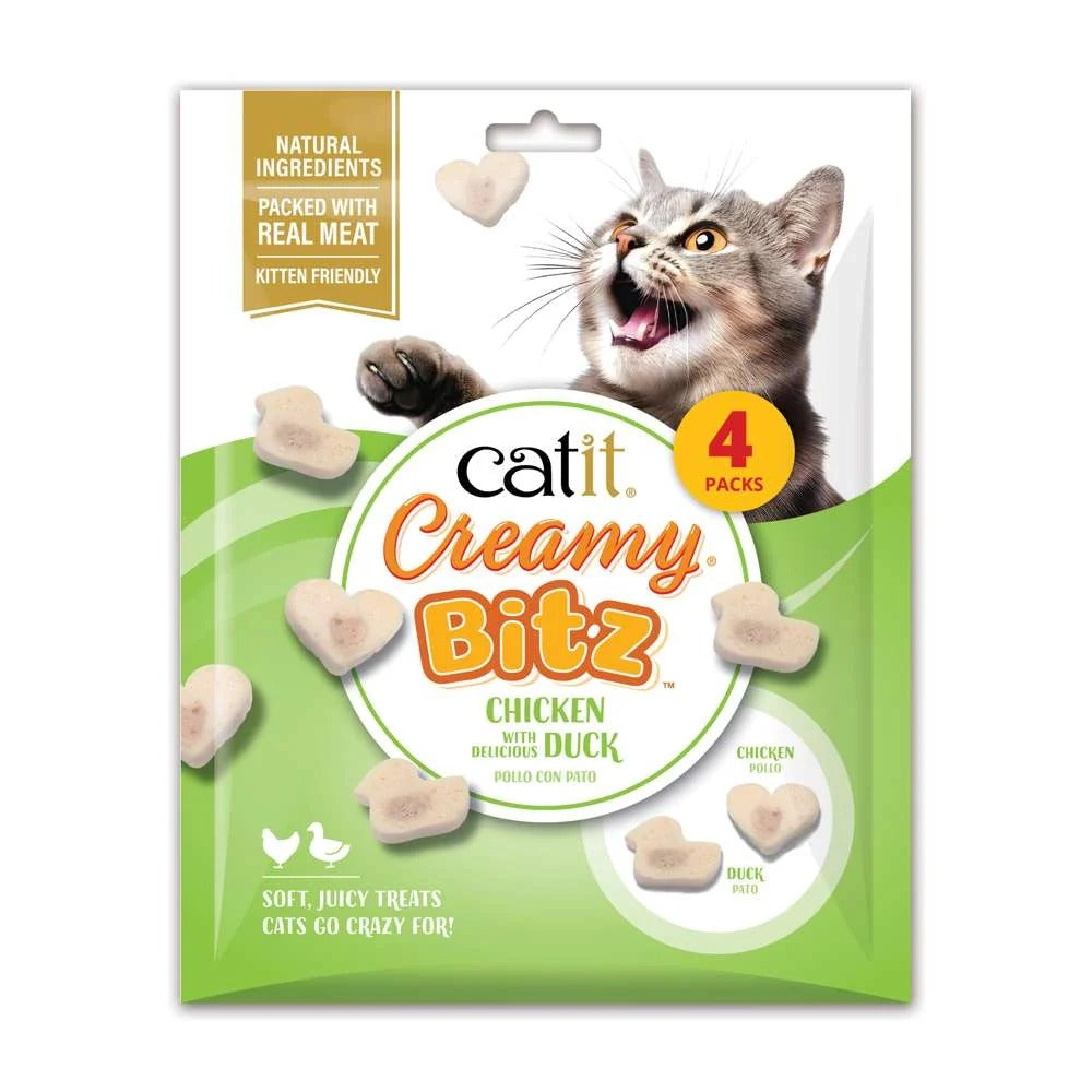 Snack cremoso para gatos Creamy Bitz pollo con pato 4 x 12 g Catit