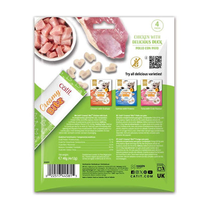 Snack cremoso para gatos Creamy Bitz pollo con pato 4 x 12 g Catit