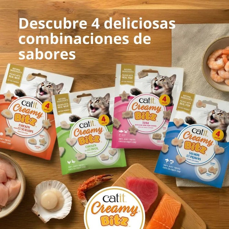 Snack cremoso para gatos Creamy Bitz pack variado 8 x 12 g Catit