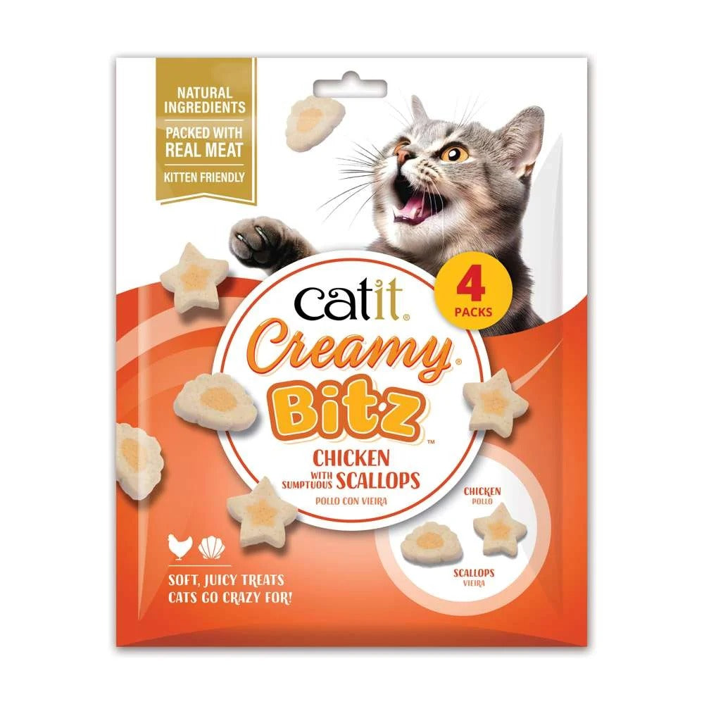 Snack cremoso para gatos Creamy Bitz pollo con vieiras 4 x 12 g Catit