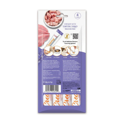 Snack líquido para gatos Creamy pollo y pavo 4 x 10 g Catit