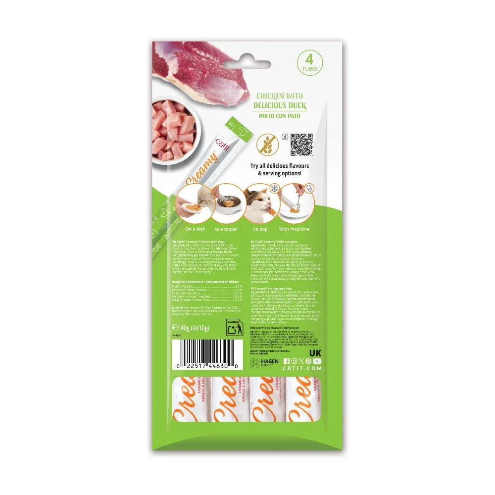 Snack líquido para gatos Creamy pollo y pato 4 x 10 g Catit