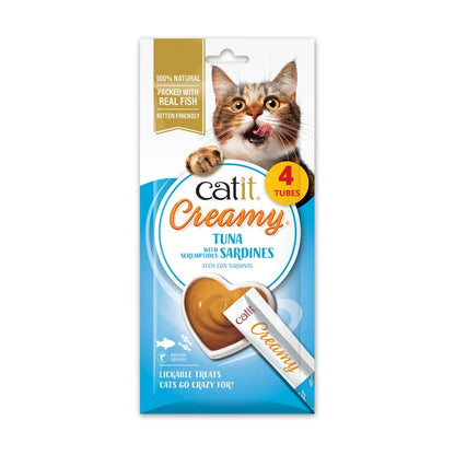 Snack líquido para gatos Creamy atún y sardina 4 x 10 g Catit