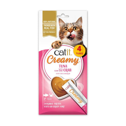 Snack líquido para gatos Creamy atún y cangrejo 4 x 10 g Catit