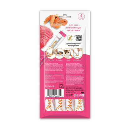 Snack líquido para gatos Creamy atún y cangrejo 4 x 10 g Catit