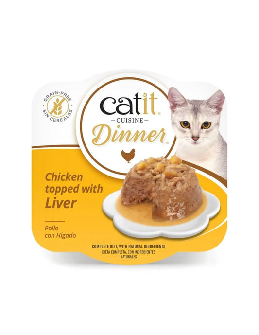 Comida húmeda para gatos Dinner pollo con hígado Cuisine 75 g Catit