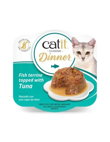Comida húmeda para gatos Dinner pescado con atún Cuisine 75 g Catit