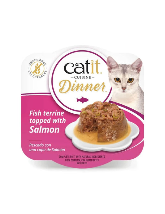Comida húmeda para gatos Dinner pescado con salmón Cuisine 75 g Catit