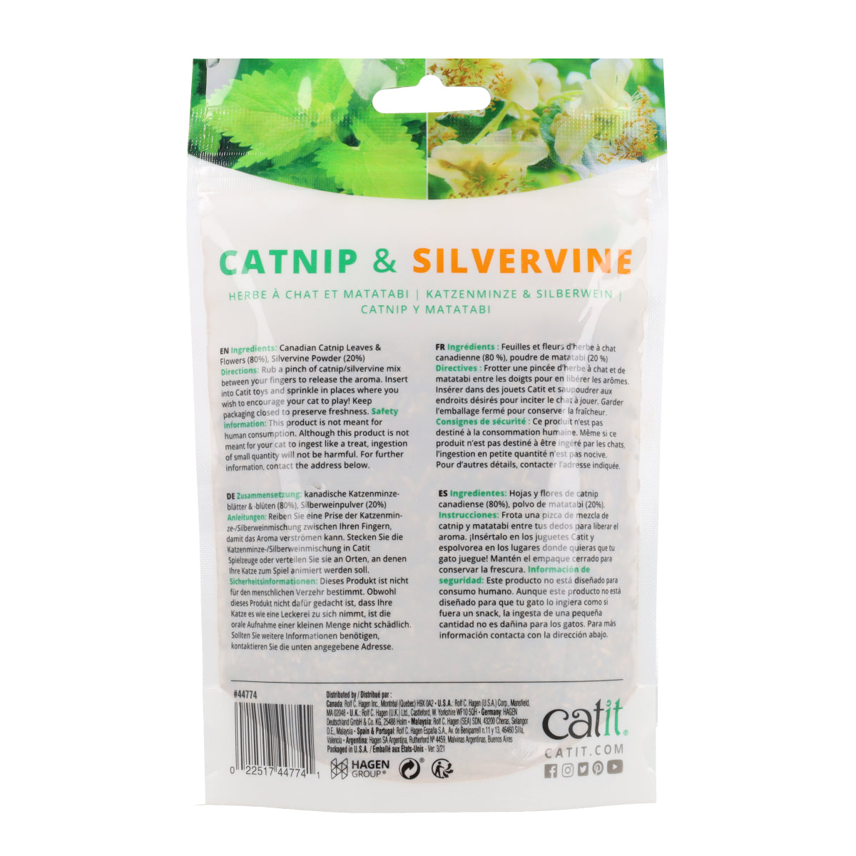 Mezcla de hierba gatera Catnip y matatabi en bolsa 28 g Catit