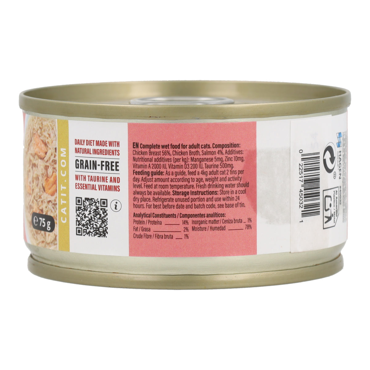 Comida húmeda para gatos Fillet pollo con salmón en caldo Cuisine 75 g Catit