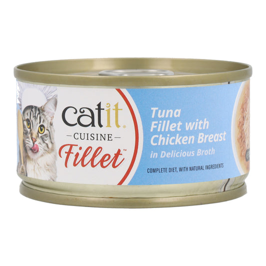 Comida húmeda para gatos Fillet atún con pollo Cuisine 75 g Catit