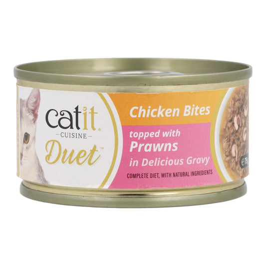 Comida húmeda para gatos Duet pollo con gambas Cuisine 75 g Catit