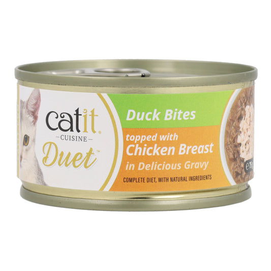 Comida húmeda para gatos Duet pato con pollo Cuisine 75 g Catit