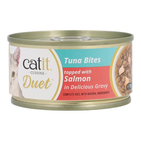 Comida húmeda para gatos Duet atún con salmón Cuisine 75 g Catit