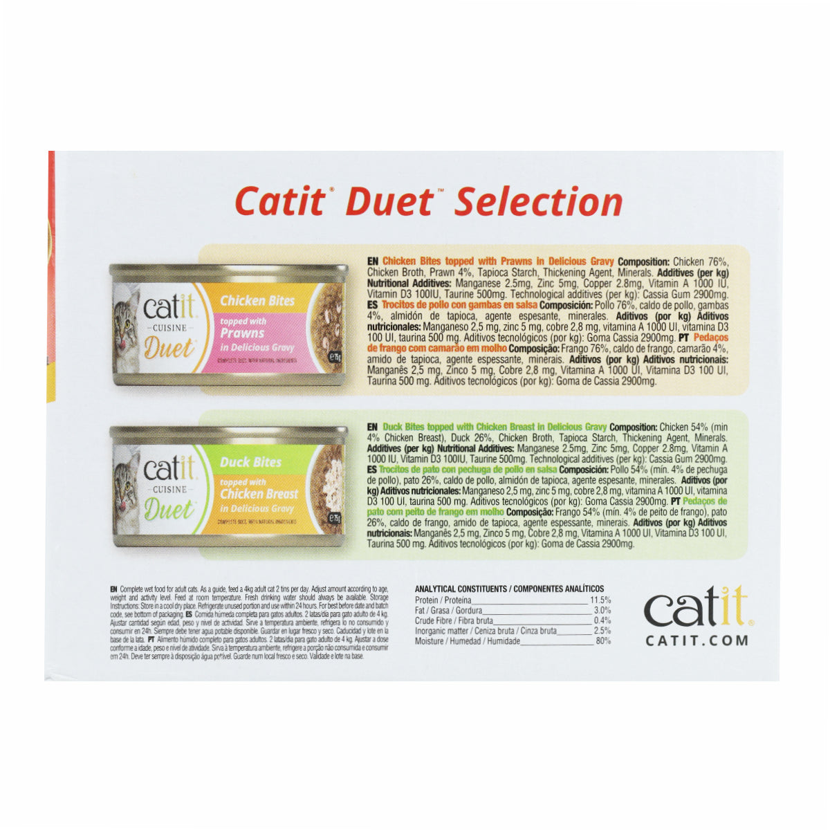 Comida húmeda para gatos Duet Pack Variado Cuisine 12 x 75 g Catit
