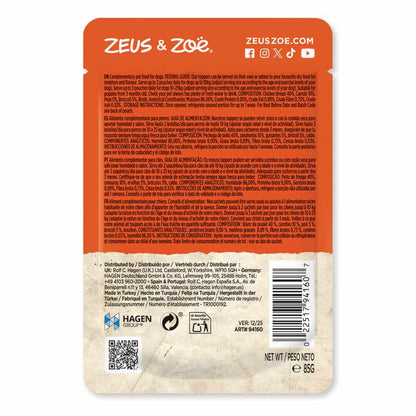 Topping para pienso de perros Natural Toppers pollo con brócoli 85 g Zoë