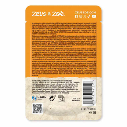 Topping para pienso de perros Natural Toppers pollo con hígado 85 g Zoë