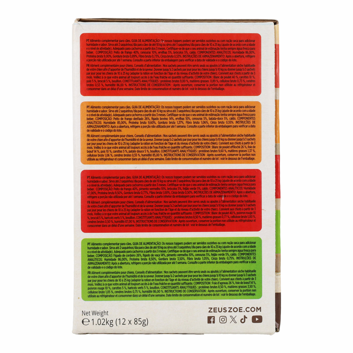 Topping para pienso de perros Natural Toppers pack variado 12 x 85 g Zoë