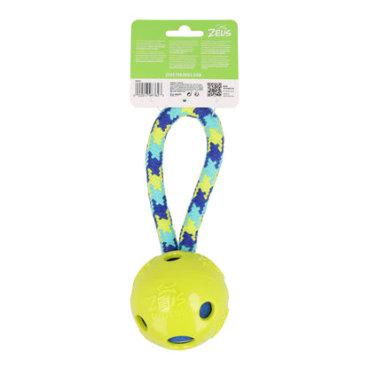 Zeus Fitness TPR Pelota y Cuerda Tug, 22cm