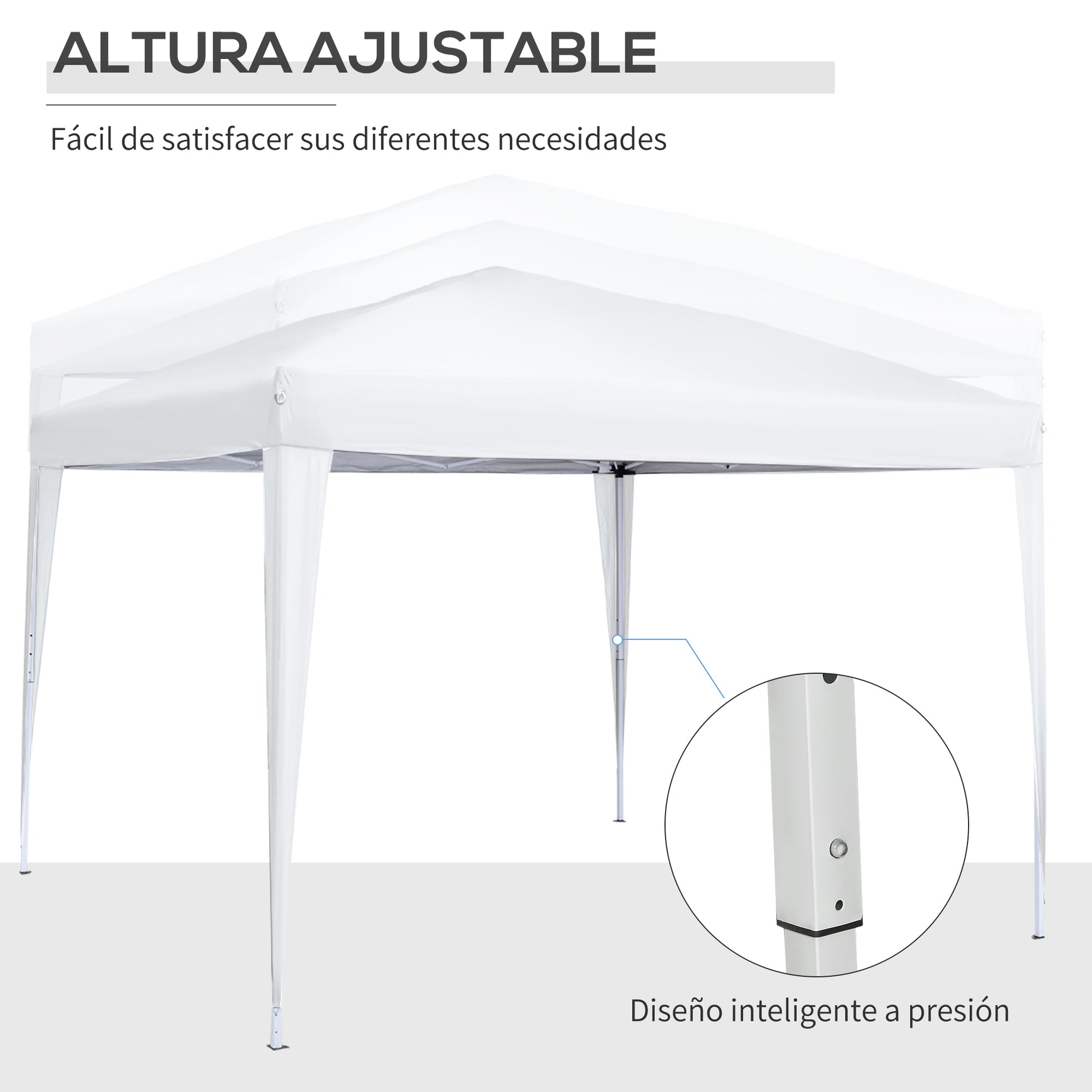 Outsunny Conjunto De 1 Carpa Plegable 3x3 M Y 2 Paredes Laterales 3x2 M Blanco_4