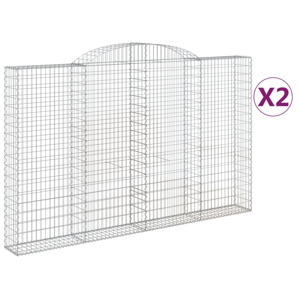Cestas De Gaviones 2 Uds Forma De Arco Hierro 300x30x180/200 Cm_0