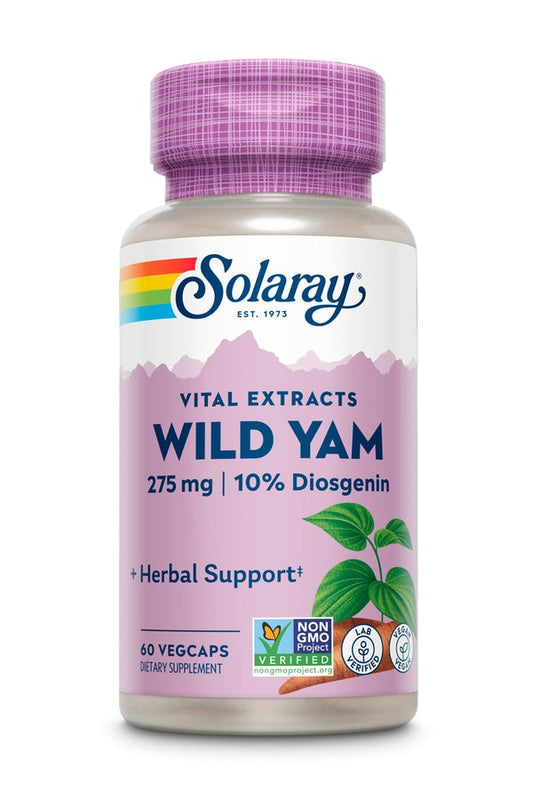 Wild Yam 275 Solaray, 60 cápsulas