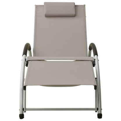 Vidaxl Tumbona Con Cojín De Textilene Gris Taupe_1