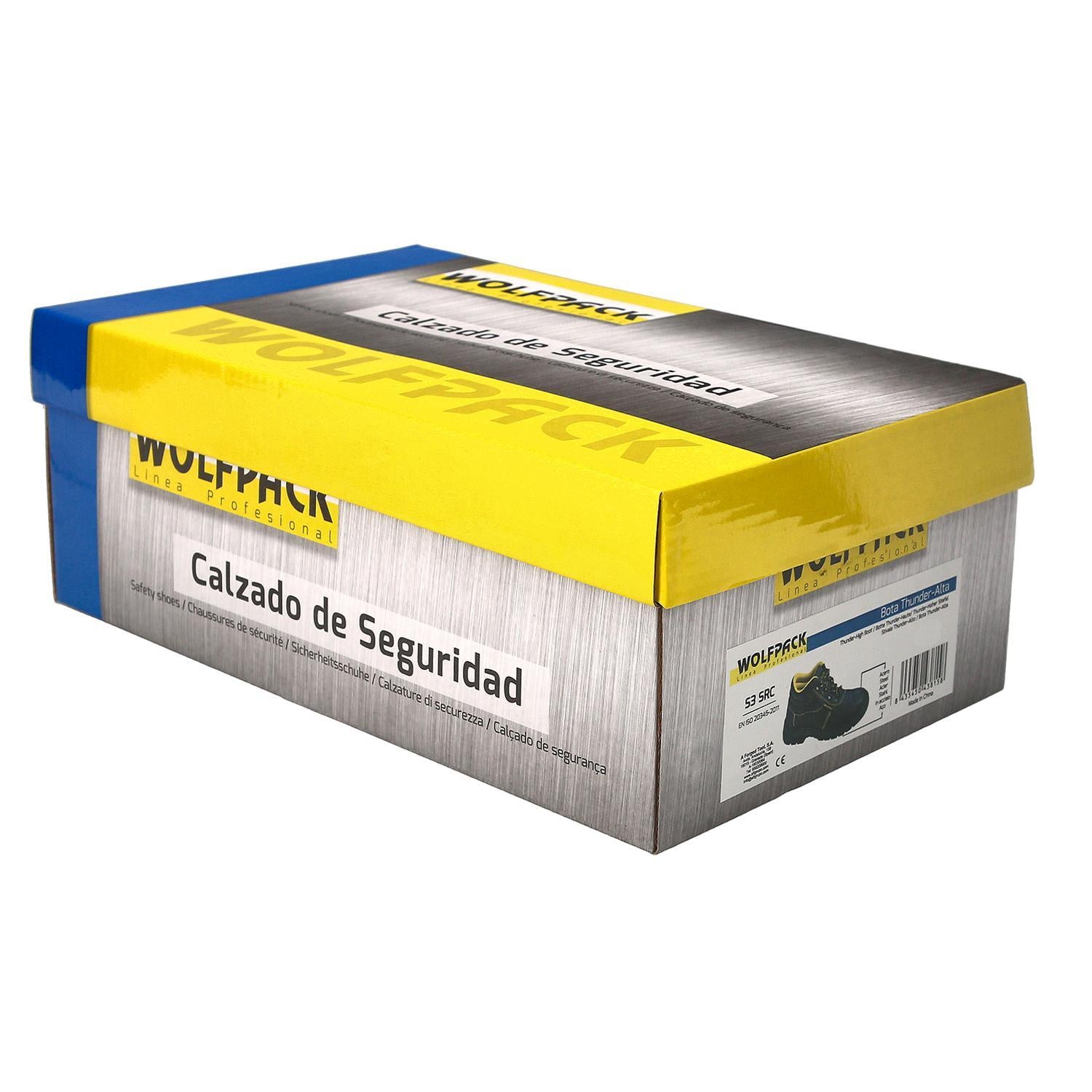 Botas Seguridad S3 Piel Negra Wolfpack  Nº 43 Vestuario Laboral,calzado Seguridad, Botas Trabajo. (par)