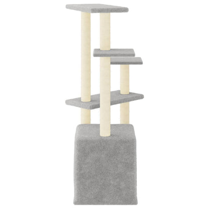 Rascador Para Gatos Con Postes De Sisal Gris Claro 107,5 Cm_3