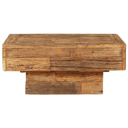 Mesa De Centro De Madera Maciza Reciclada 70x70x30 Cm_0