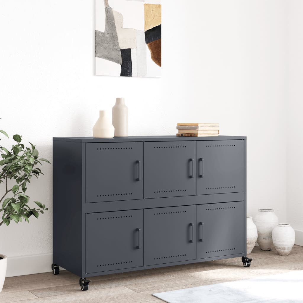 Aparador Acero Laminado En Frío Gris Antracita 100,5x39x72 Cm / Vetonek_1