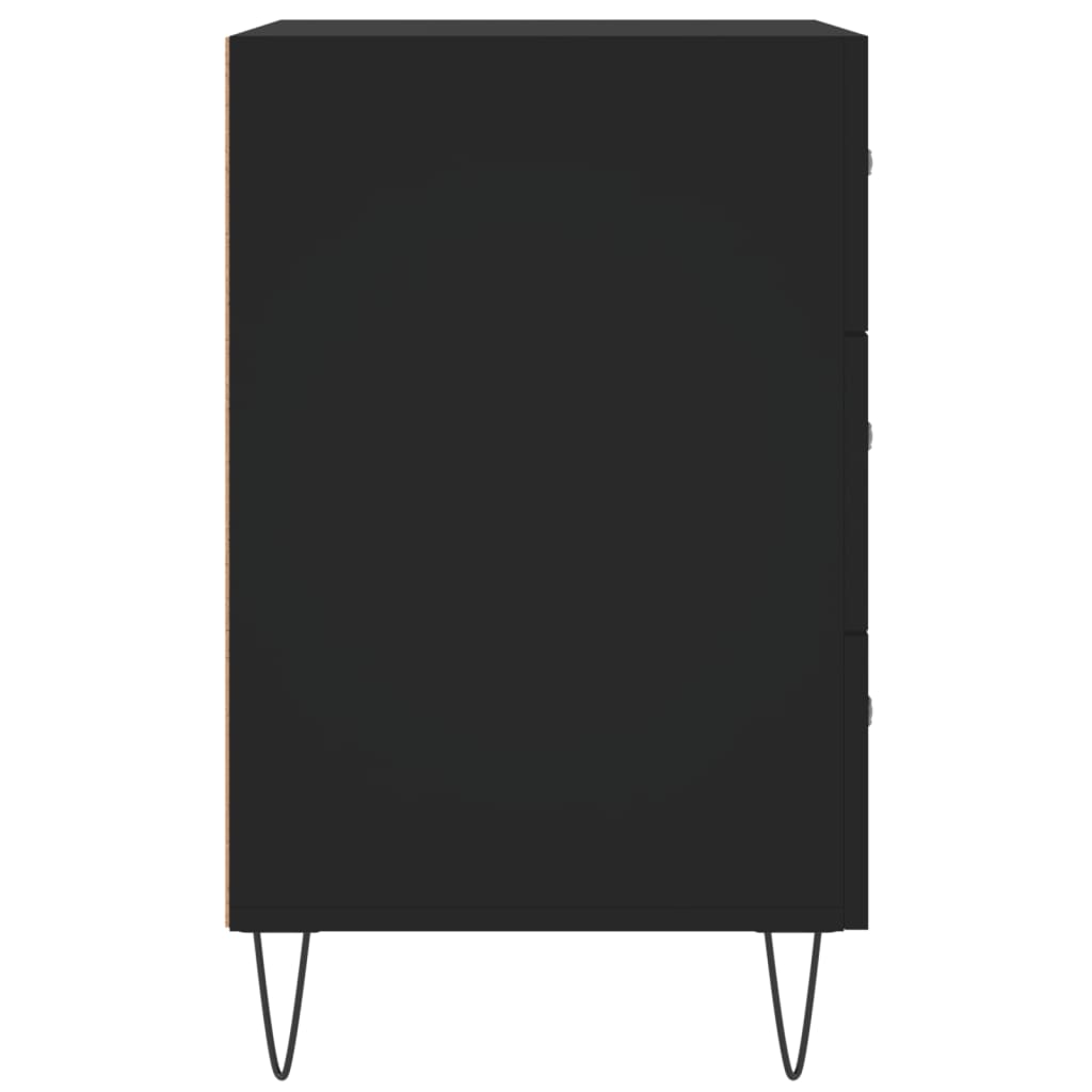 Mesita De Noche Madera De Ingeniería Negro 40x40x66 Cm_4