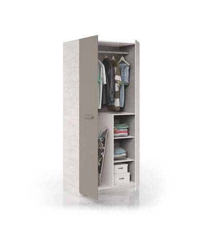 Armario 2 Puertas Abatibles Ares Plus Acabado Blanco Alpes/basalto. 200cm(alto) 90cm(ancho_1