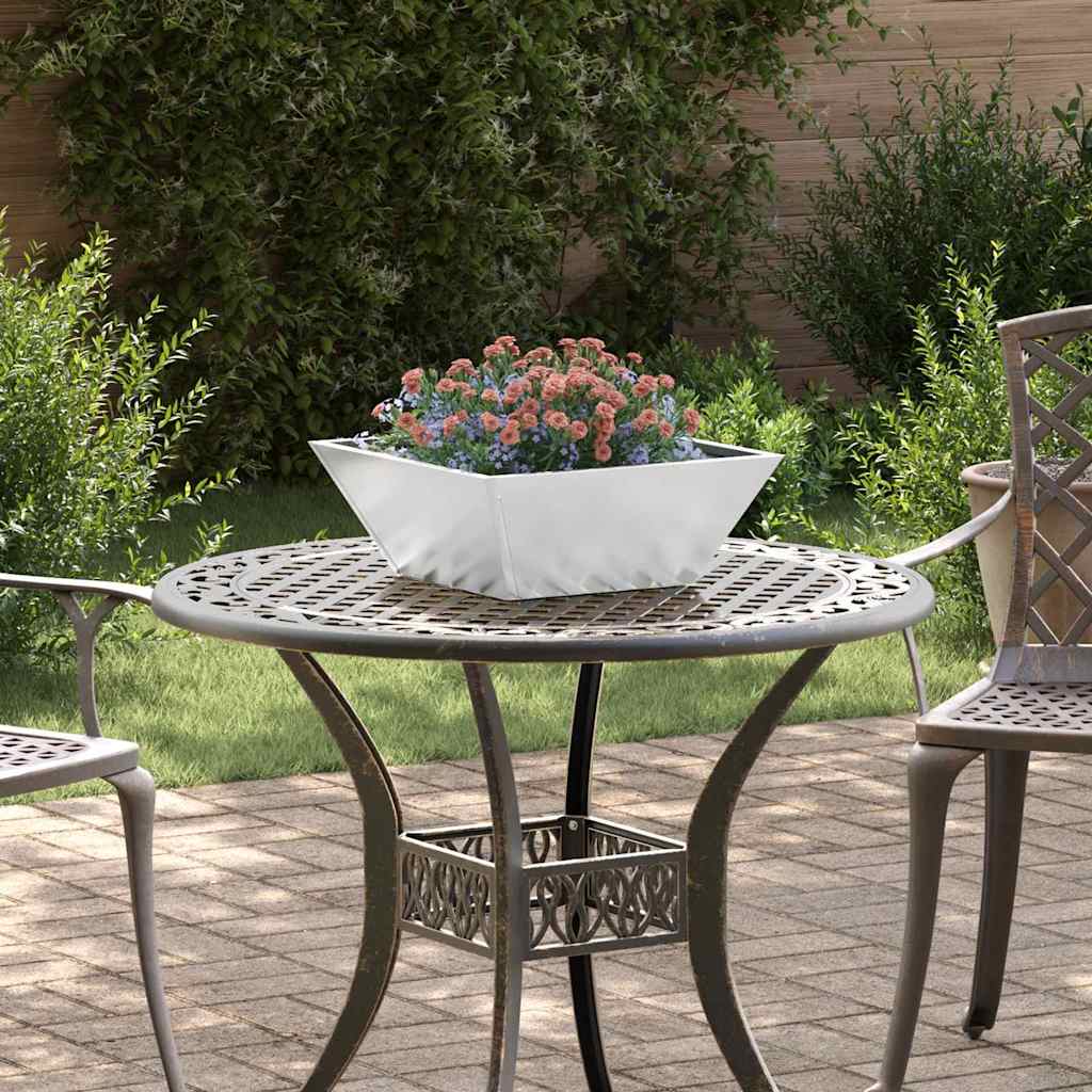 Macetero De Jardín Plateado 40 X 40 X 15 Cm Acero Galvanizado_1