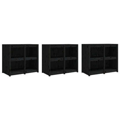 Muebles De Cocina De Exterior 3 Pzas Madera Maciza Pino Negro_3