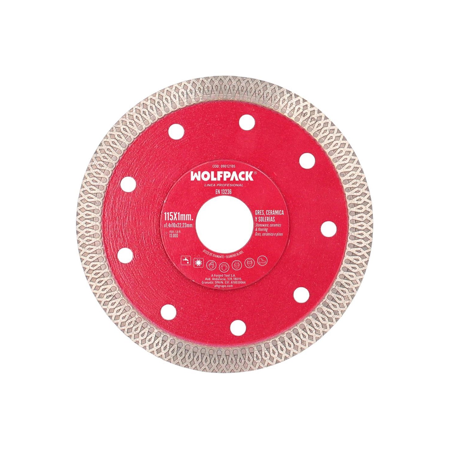 Disco Diamante Ø 115 Mm. Porcelanicos, Gres, Ceramica, Solerias. Segmento Diamantado 10 Mm.