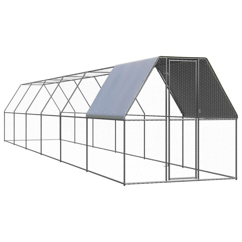Vidaxl Jaula Gallinero De Acero Galvanizado 2x12x2 M_0