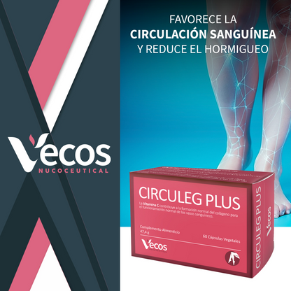 Circuleg Plus Vecos 60 Cápsulas | Piernas Ligeras Y Prevención De Varices | Uva, Rusco, Ginkgo Y Vitamina C_1
