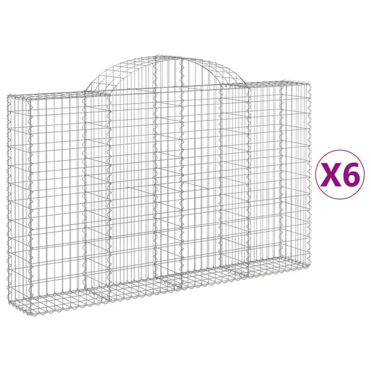 Cestas De Gaviones 6 Uds Forma De Arco Hierro 200x30x120/140 Cm_0