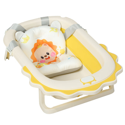 Aiyaplay Bañera Plegable Para Bebés Con Cojín Y Palangana Amarillo_4